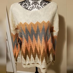 See and Be Seen Women's Multi-Color Chevron Sweater Size XXXL